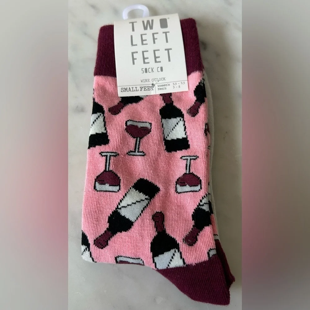 NWT TWO LEFT FEET AND HOT SOX TROUSER SOX. WINE O’ CLOCK, HOT SOX WATERMELON